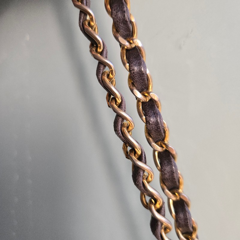 CHANEL 老香 COCO包 軍綠色 金釦-19