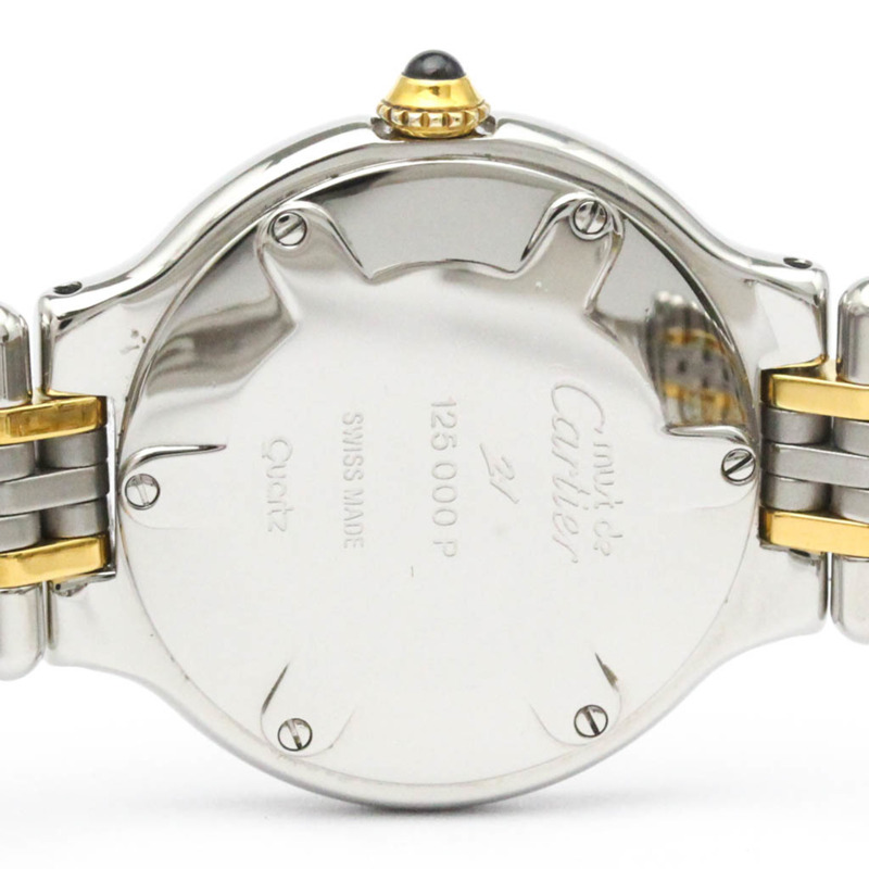 卡地亞 Must 21 鍍金精鋼石英女士腕錶 W10051F4 拋光-5