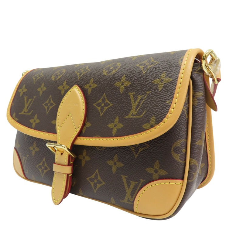 棕色 原花 PVC塗層帆布 Diane 肩背包【LOUIS VUITTON LV 路易威登】 M46049-2
