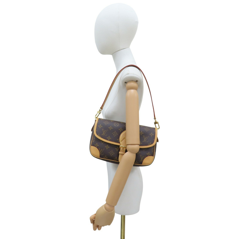 棕色 原花 PVC塗層帆布 Diane 肩背包【LOUIS VUITTON LV 路易威登】 M46049-7