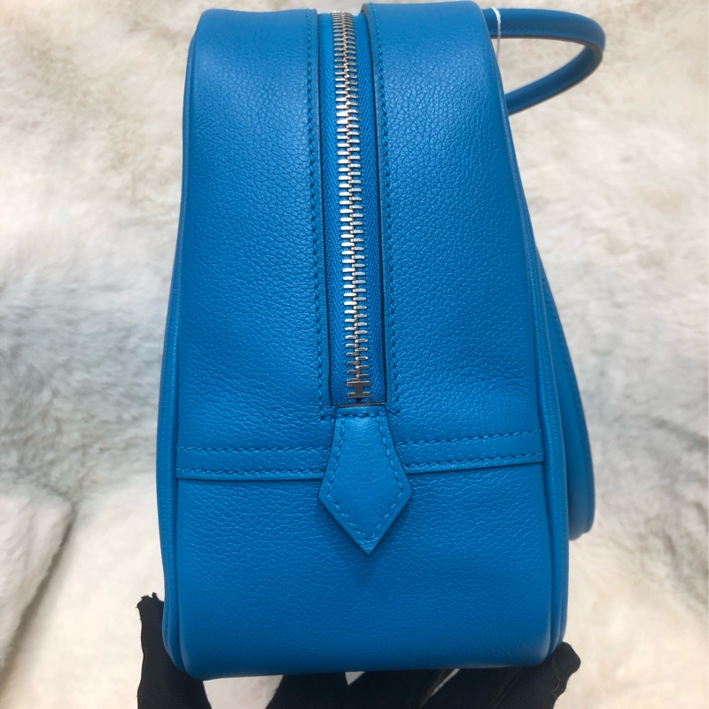 Hermes Plume 28 湖水藍大羽手袋 (A) XB892-2