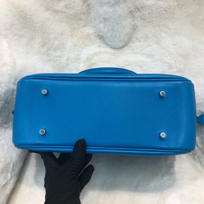 Hermes Plume 28 湖水藍大羽手袋 (A) XB892-4