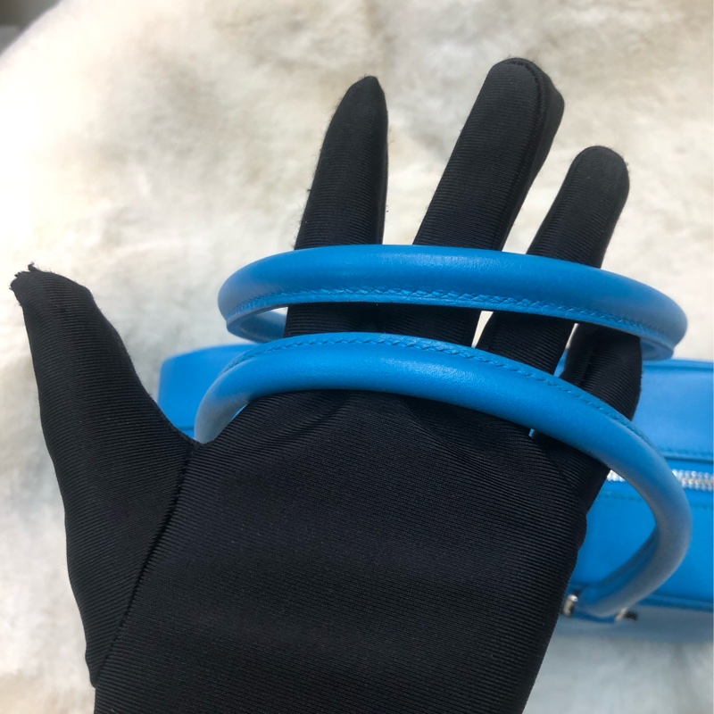 Hermes Plume 28 湖水藍大羽手袋 (A) XB892-5