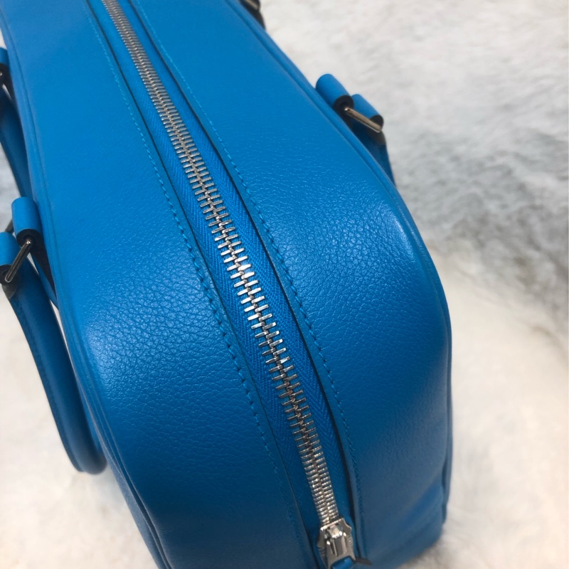 Hermes Plume 28 湖水藍大羽手袋 (A) XB892-11