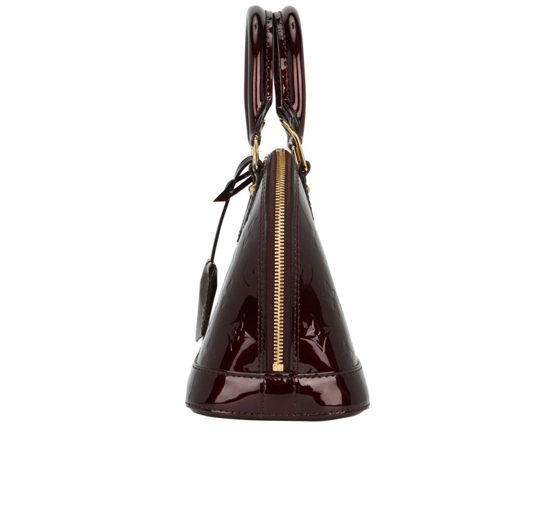 LV Alma bb 美拉德酒紅色漆皮貝殼包-2