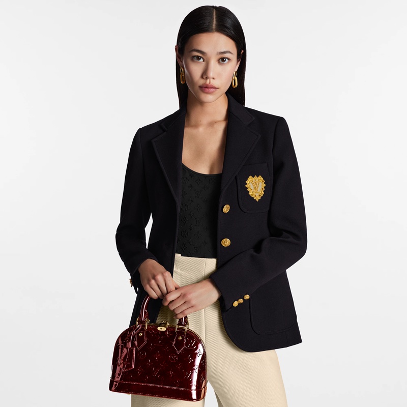 LV Alma bb 美拉德酒紅色漆皮貝殼包-13