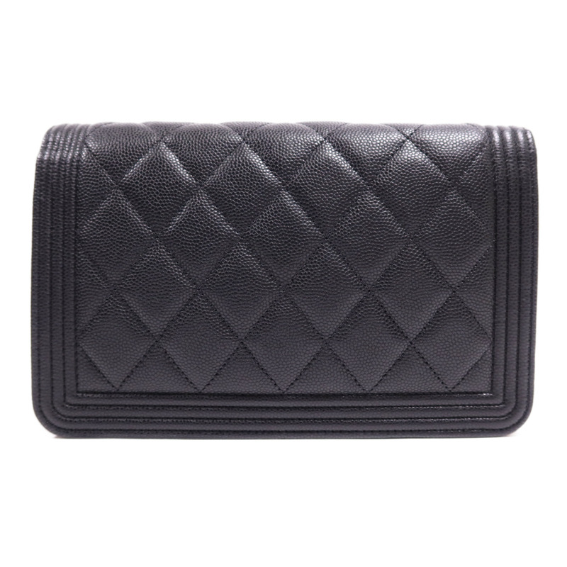 CHANEL 牛皮皮革Boy WOC Wallet On Chain金扣鏈帶肩背袋-1