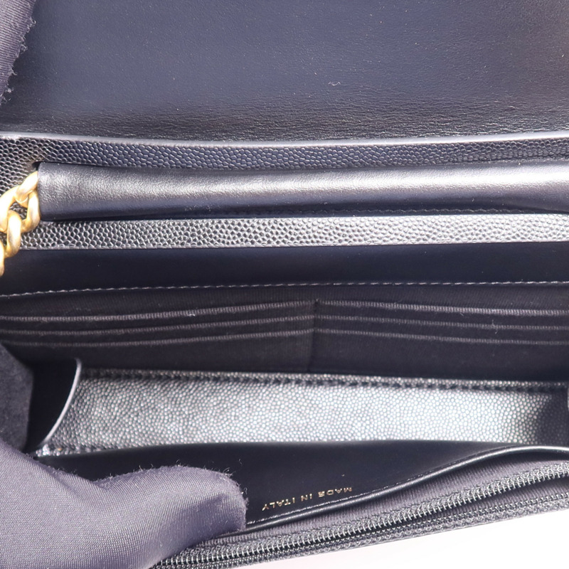 CHANEL 牛皮皮革Boy WOC Wallet On Chain金扣鏈帶肩背袋-4