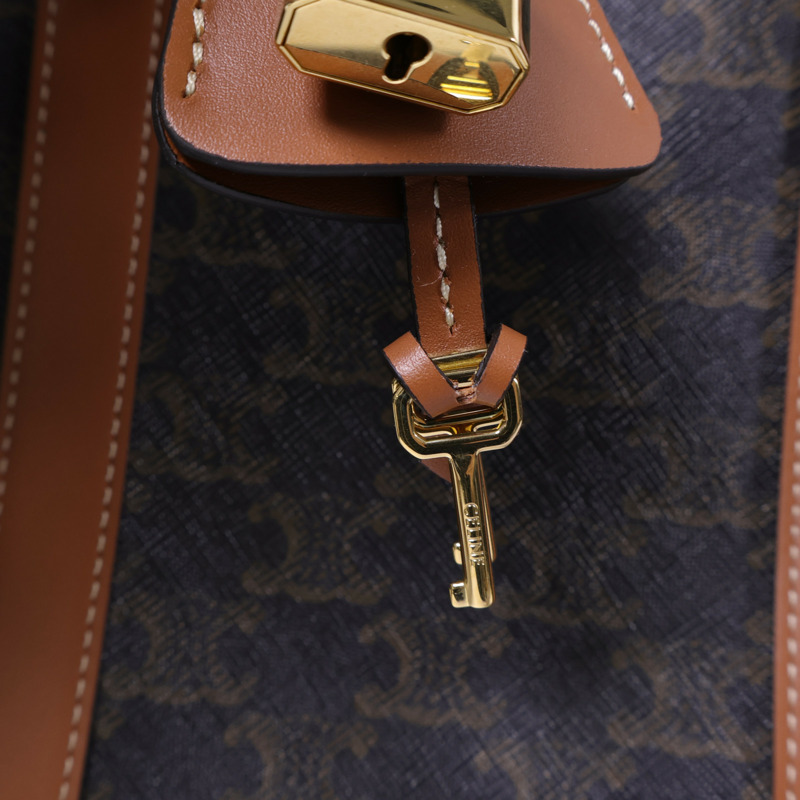 CELINE 塗層帆布Large Boston IN Triomphe金扣手挽肩背兩用袋-9