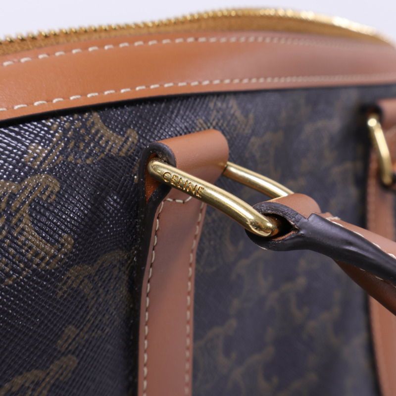 CELINE 塗層帆布Large Boston IN Triomphe金扣手挽肩背兩用袋-11