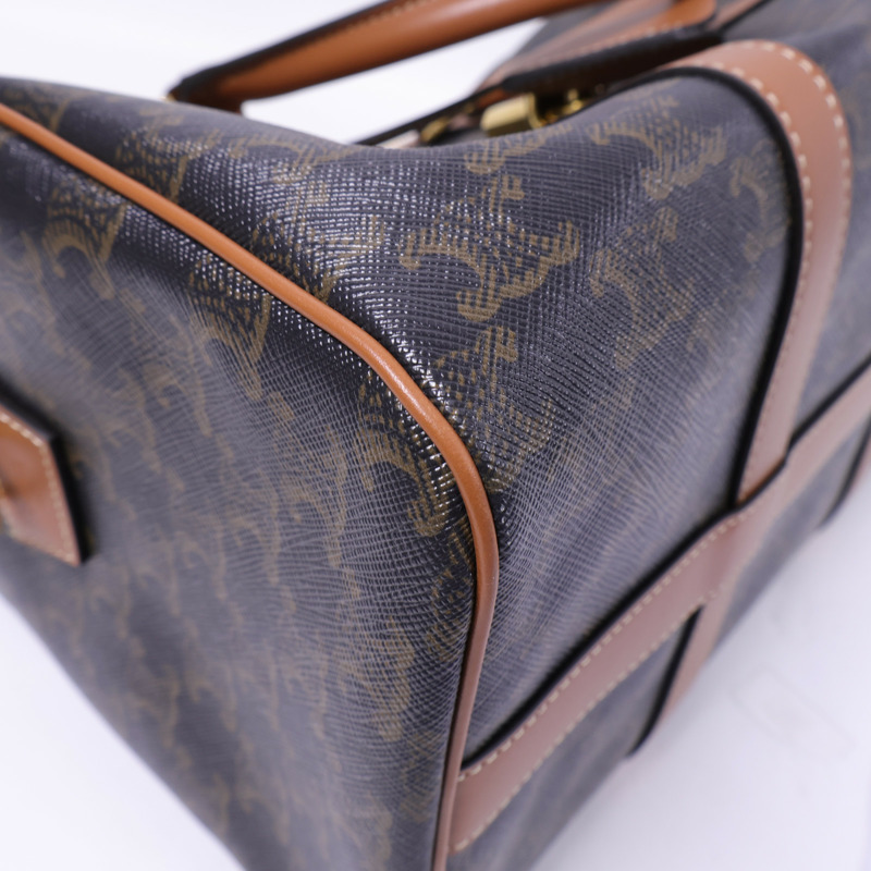 CELINE 塗層帆布Large Boston IN Triomphe金扣手挽肩背兩用袋-12