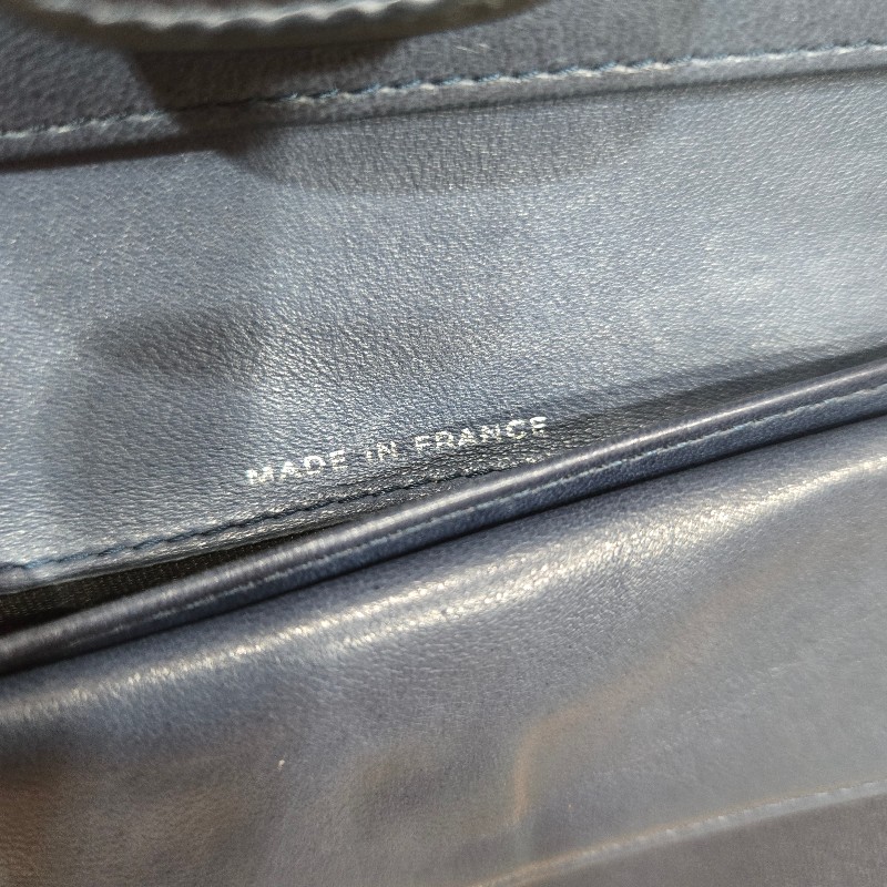 CHANEL 香奈兒 羊皮長夾 深藍色-2