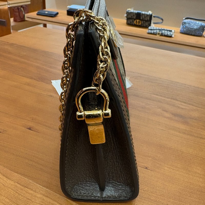 【現貨|快速出貨】GUCCI Ophidia GG Mini Bag|經典老花迷你包|復古綠紅織帶|斜背肩背兩用-5