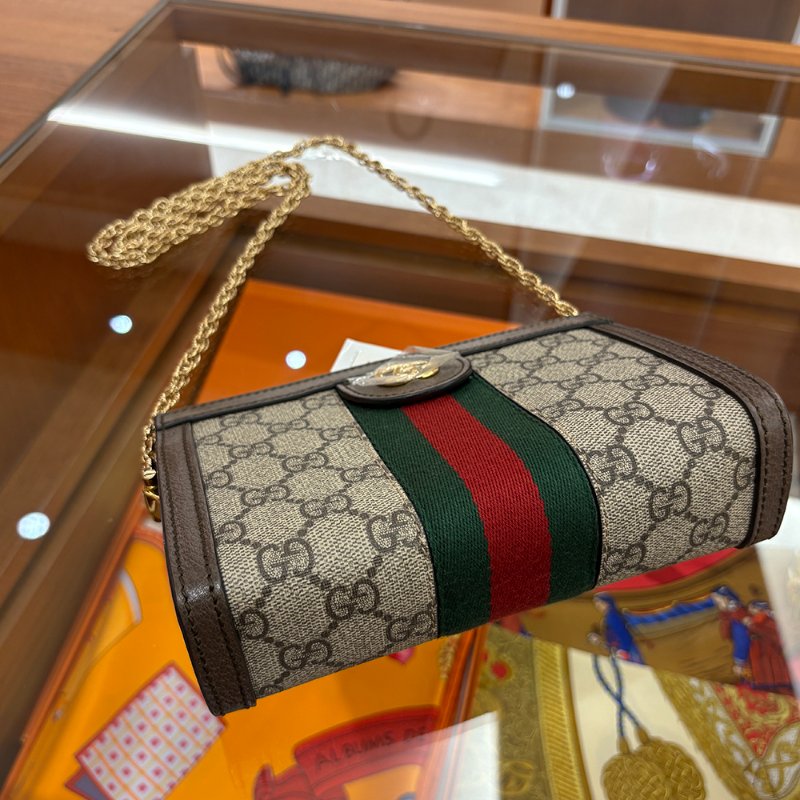 【現貨|快速出貨】GUCCI Ophidia GG Mini Bag|經典老花迷你包|復古綠紅織帶|斜背肩背兩用-10