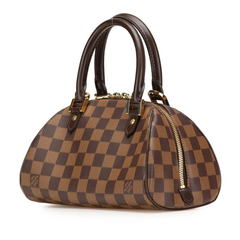 路易威登 Damier Rivera 迷你手提包 N41436 棕色 Ebene 皮革 女士 LOUIS VUITTON-1