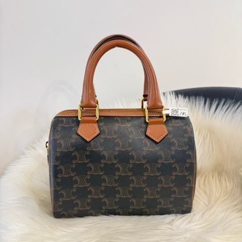 CELINE 印花牛皮小波士頓包