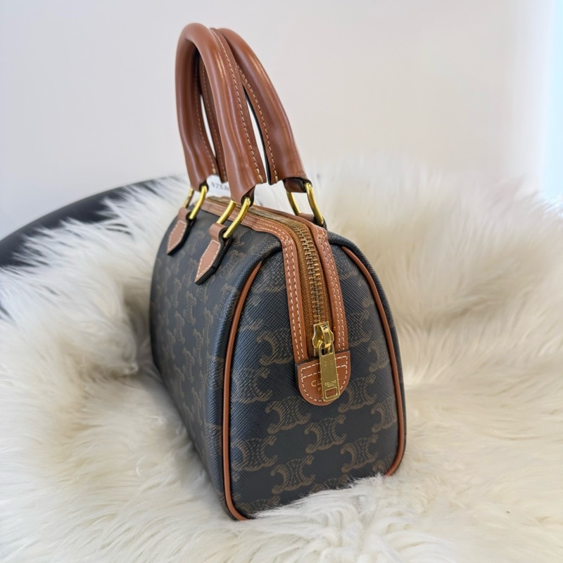 CELINE 印花牛皮小波士頓包-7