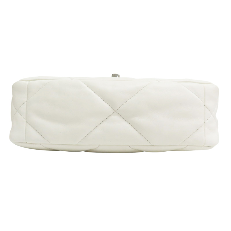 白色 羊皮 19包 26cm 鍊帶 肩背包【CHANEL 香奈兒】 AS1160-3