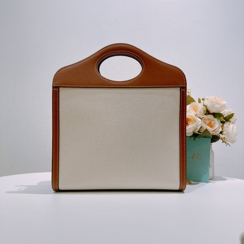 TW4535 Burberry 巴寶莉 迷你 雙拼色手提斜挎包 Mini Pocket Tote Bag-1