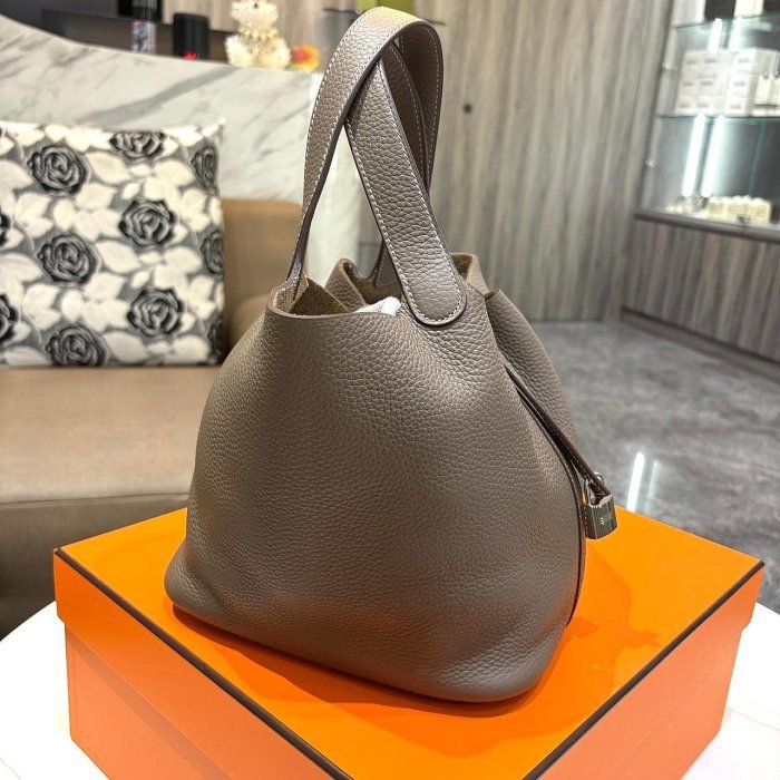 *SHIHNA名牌精品*HERMÈS 愛馬仕Picotin 大象灰銀 22cm Y刻-3