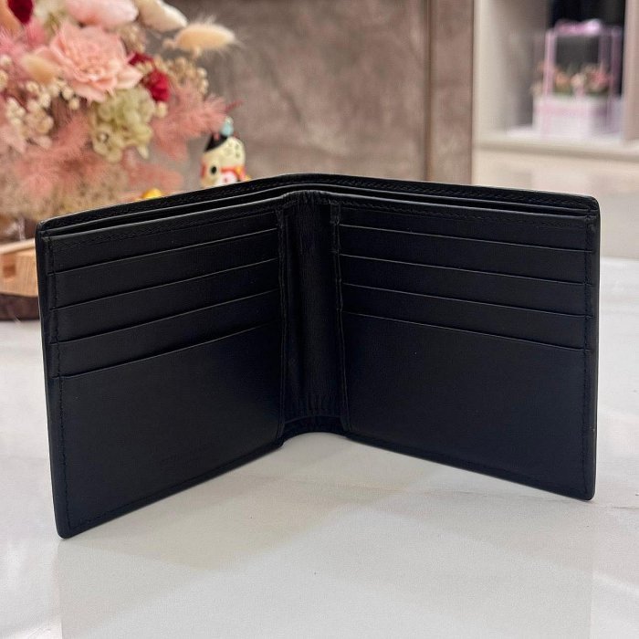 *SHIHNA名牌精品* Bottega Veneta黑色編織小牛皮短夾-2