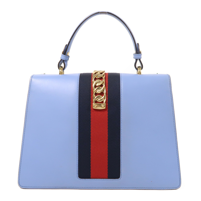 GUCCI 牛皮皮革Sylvie Medium金扣手挽肩背兩用袋-1