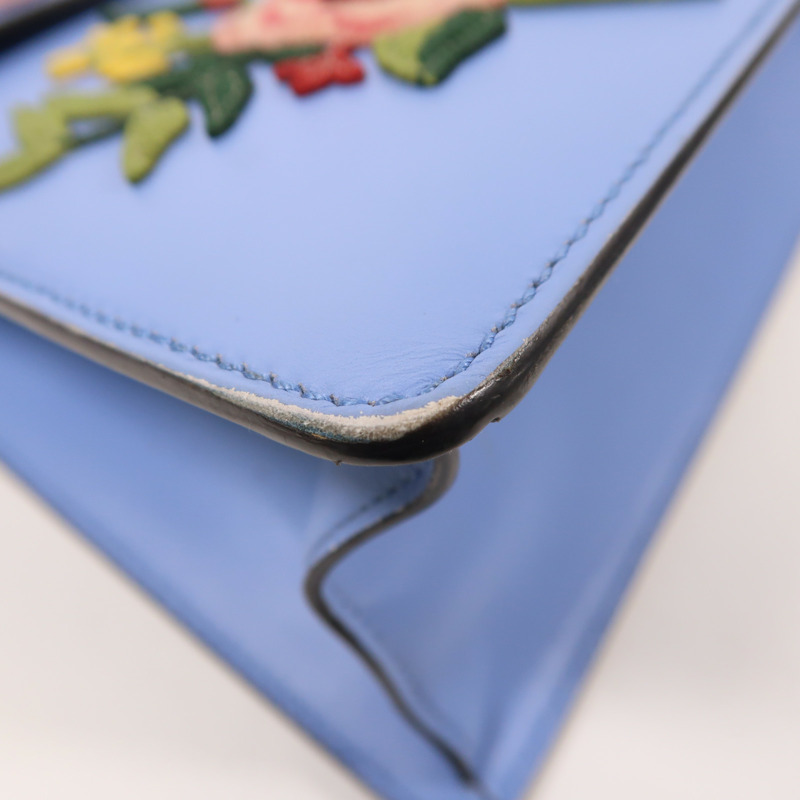 GUCCI 牛皮皮革Sylvie Medium金扣手挽肩背兩用袋-10