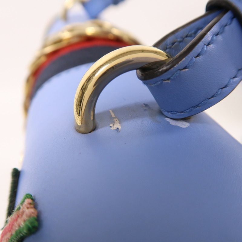 GUCCI 牛皮皮革Sylvie Medium金扣手挽肩背兩用袋-16