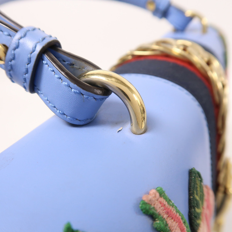 GUCCI 牛皮皮革Sylvie Medium金扣手挽肩背兩用袋-17