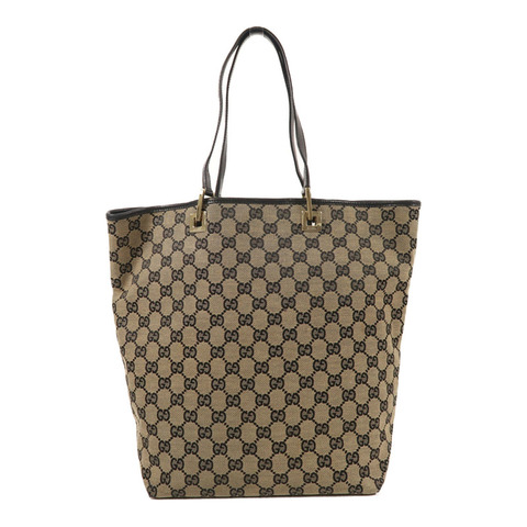 GUCCI 帆布Tote Bag金扣肩背袋