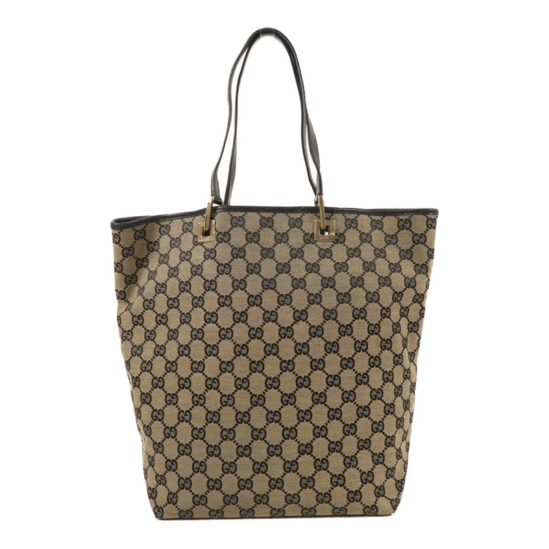 GUCCI 帆布Tote Bag金扣肩背袋-0