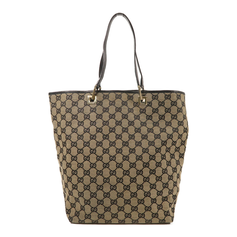 GUCCI 帆布Tote Bag金扣肩背袋-1