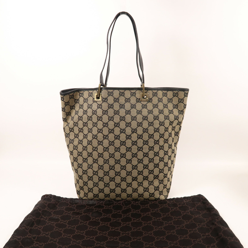 GUCCI 帆布Tote Bag金扣肩背袋-8