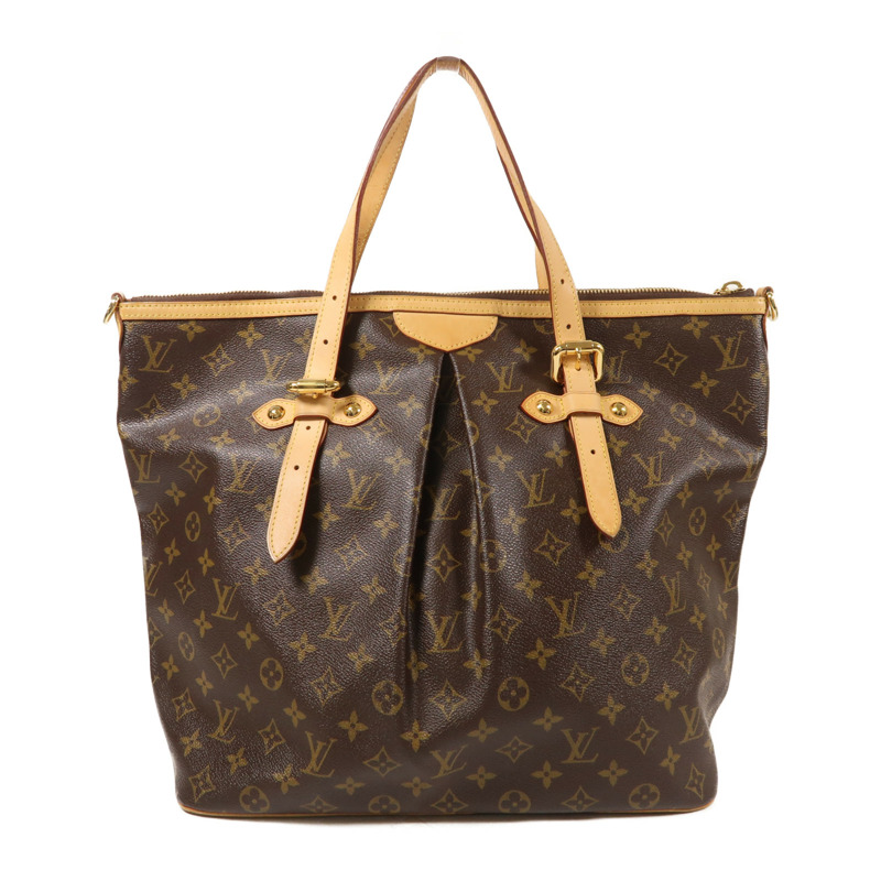 LOUIS VUITTON Monogram Palermo GM金扣手挽肩背兩用袋棕色-1