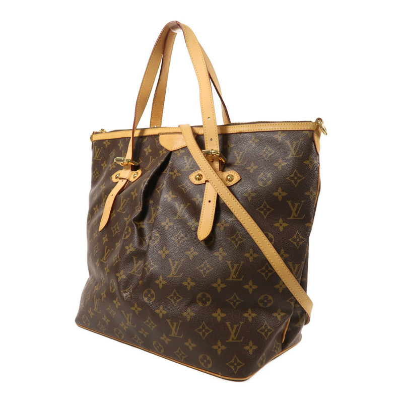 LOUIS VUITTON Monogram Palermo GM金扣手挽肩背兩用袋棕色-2