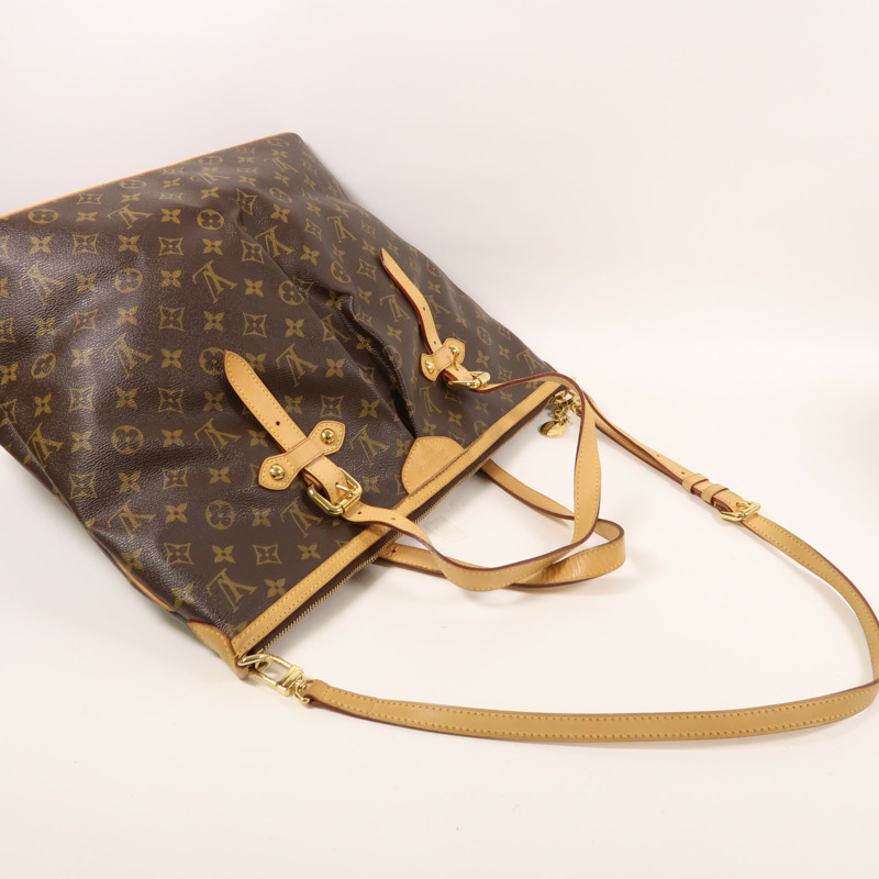 LOUIS VUITTON Monogram Palermo GM金扣手挽肩背兩用袋棕色-7