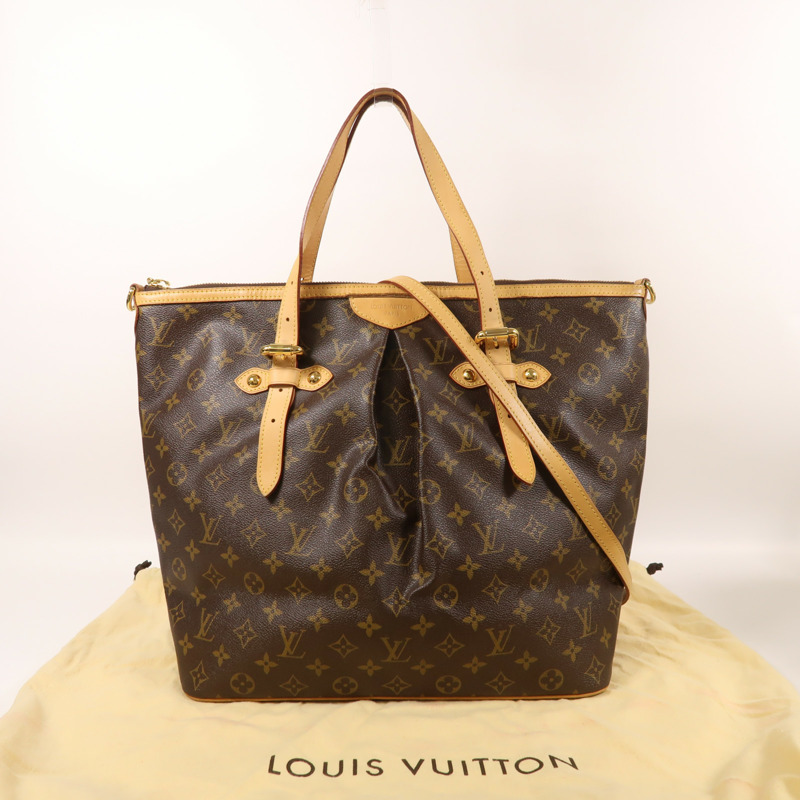 LOUIS VUITTON Monogram Palermo GM金扣手挽肩背兩用袋棕色-8
