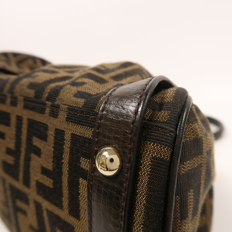 FENDI 帆布/牛皮皮革Hand Bag金扣手挽袋-10