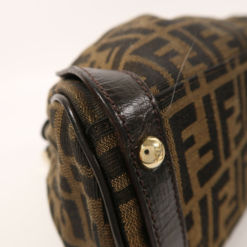 FENDI 帆布/牛皮皮革Hand Bag金扣手挽袋-11