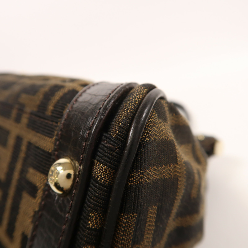 FENDI 帆布/牛皮皮革Hand Bag金扣手挽袋-12