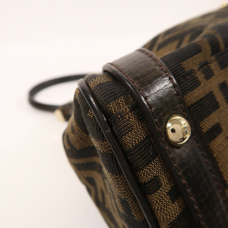 FENDI 帆布/牛皮皮革Hand Bag金扣手挽袋-13