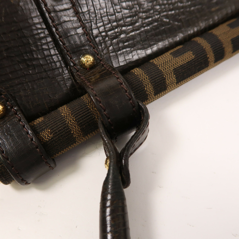FENDI 帆布/牛皮皮革Hand Bag金扣手挽袋-14
