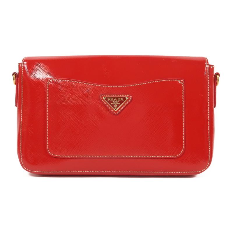 PRADA Saffiano Vernice Shoulder Bag金扣肩背袋-1