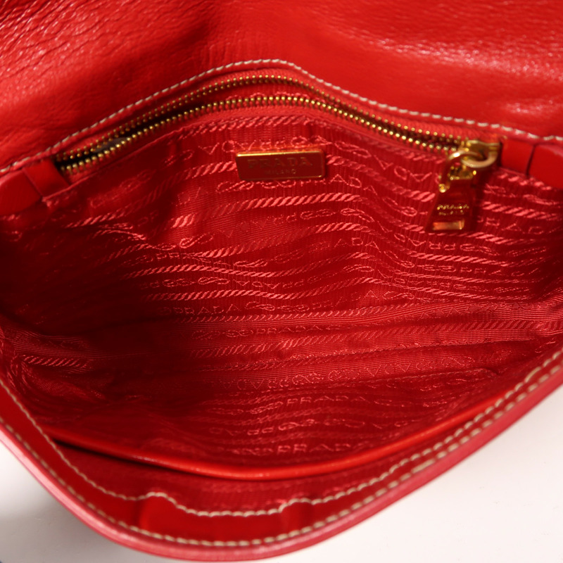 PRADA Saffiano Vernice Shoulder Bag金扣肩背袋-4