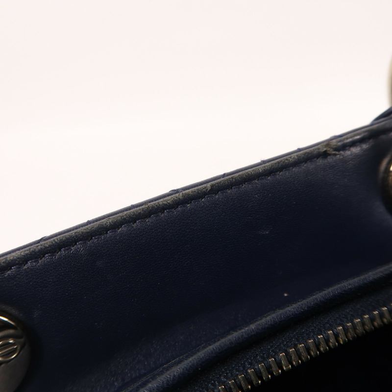 Dior 羊皮皮革Lady Dior Large銀扣手挽肩背兩用袋-13