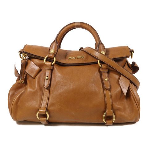 Miu Miu 牛皮皮革2 Way Shoulder金扣手挽肩背兩用袋