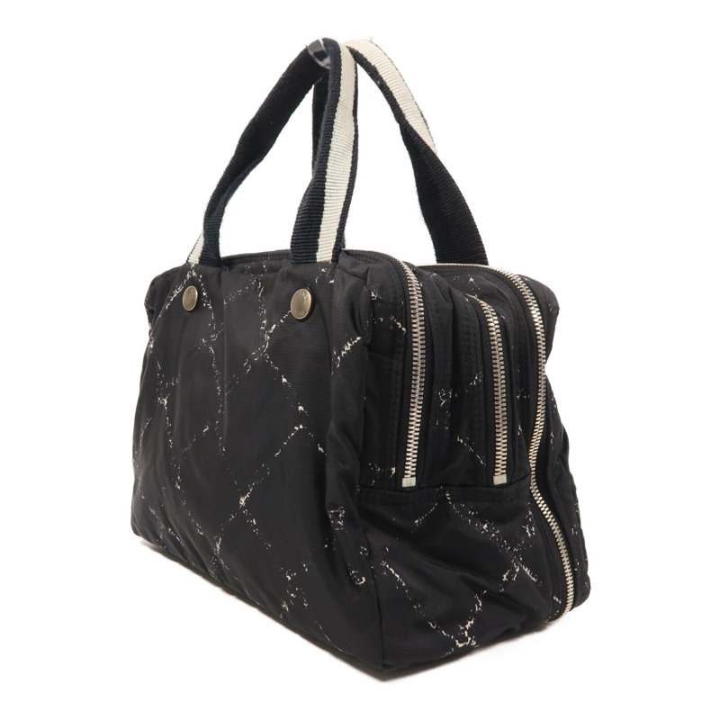 CHANEL 尼龍Hand Bag銀扣手挽袋-2