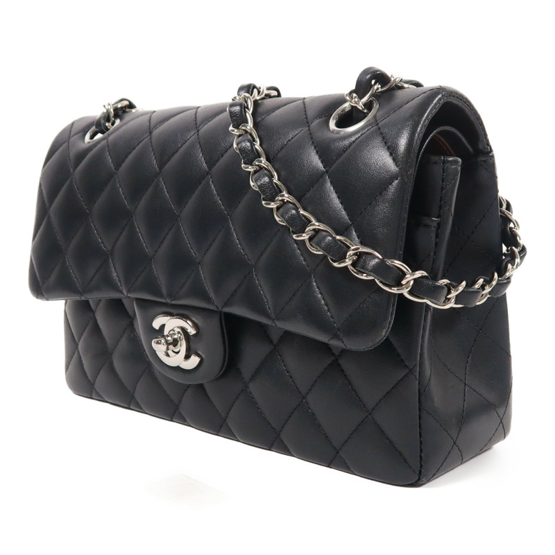 CHANEL 羊皮皮革Classic 23銀扣鏈帶肩背袋-2