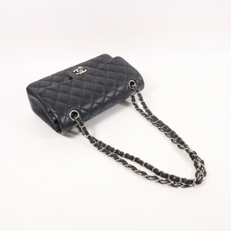 CHANEL 羊皮皮革Classic 23銀扣鏈帶肩背袋-7
