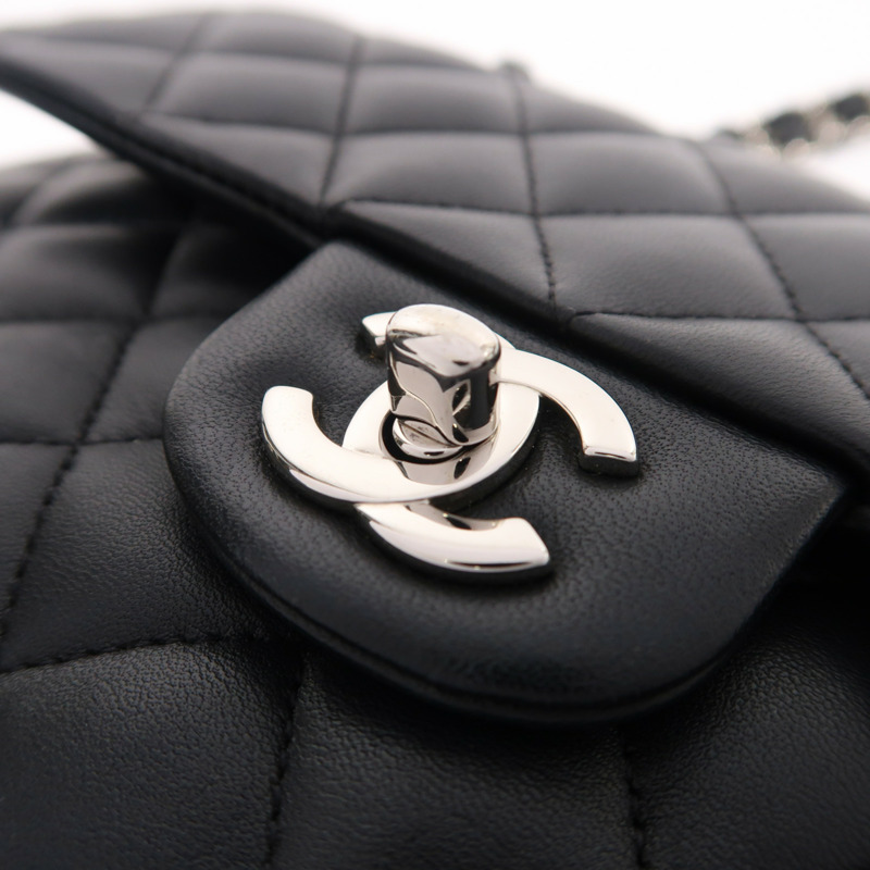 CHANEL 羊皮皮革Classic 23銀扣鏈帶肩背袋-8